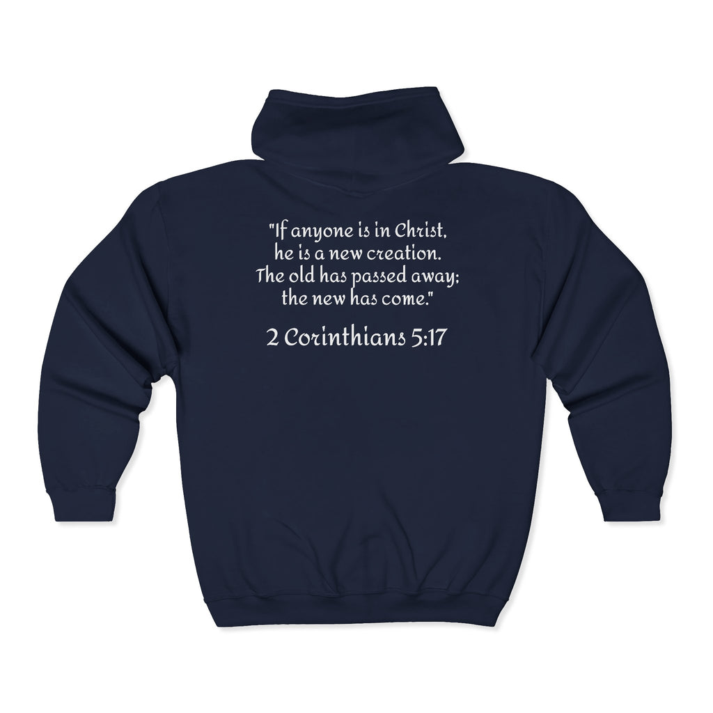 ATP Redeemed Not Defined Zip Hoodie — Christian Faith 2 Corinthians 5:17 Inspirational Sweatshirt