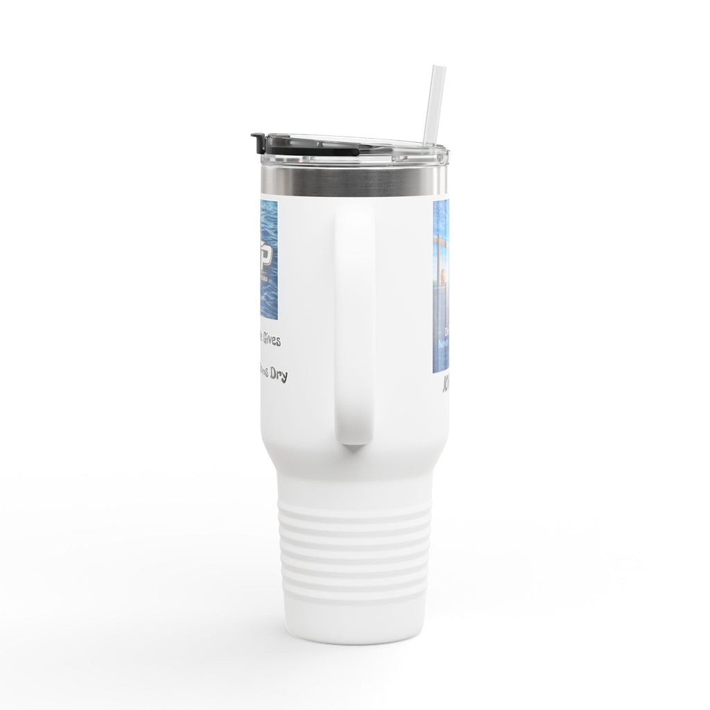 ATP Branded 40oz Insulated Travel Mug — "The Water He Gives Never Runs Dry"