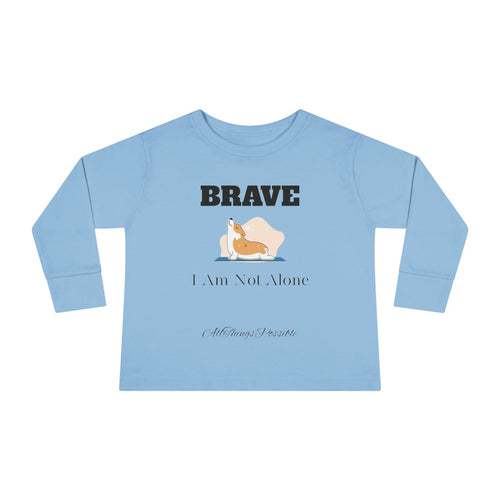 ATP Brave Toddler Long Sleeve Tee – Joshua 1:9 Inspirational Kids Shirt
