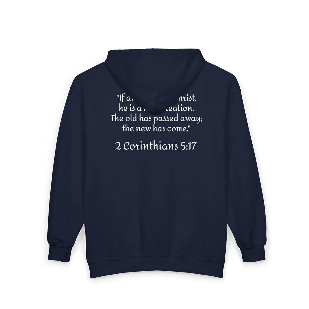ATP Redeemed Not Defined Zip Hoodie — Christian Faith 2 Corinthians 5:17 Inspirational Sweatshirt