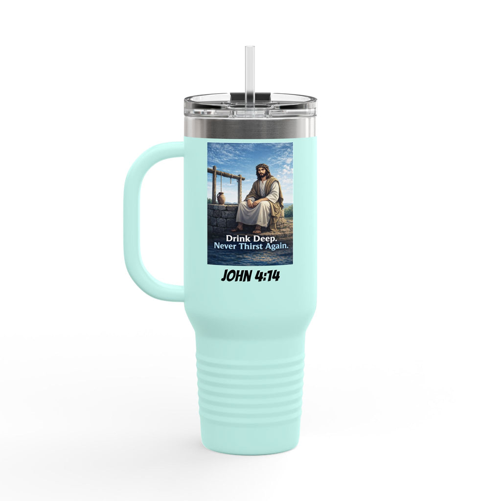 ATP Branded 40oz Insulated Travel Mug — "The Water He Gives Never Runs Dry"
