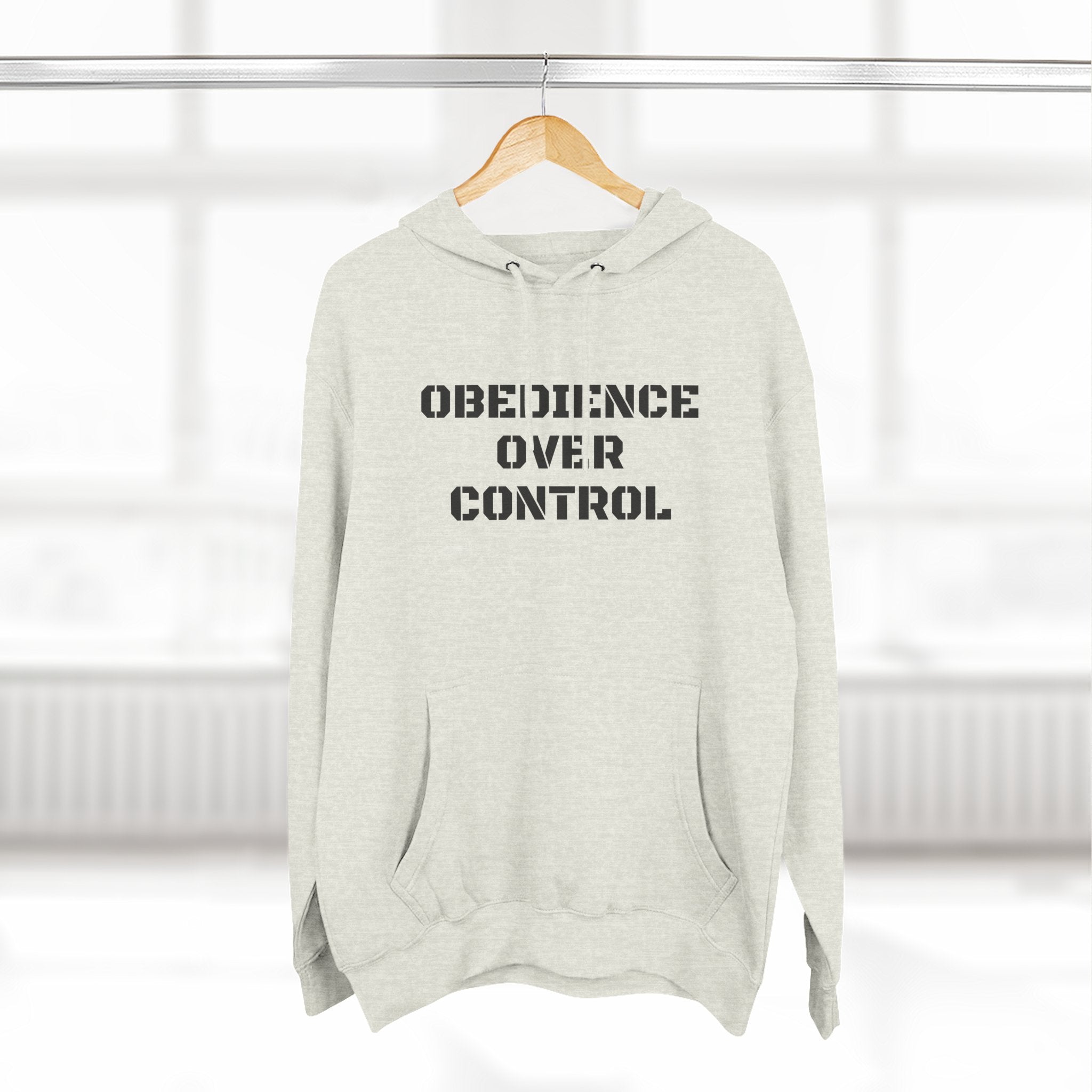 ATP Obedience Over Control Hoodie — Christian Faith Message Pullover ("Not all battles are yours" Back Text)