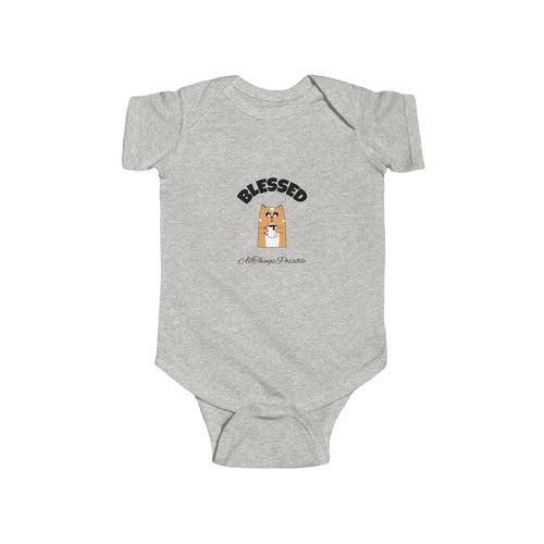 ATP  Infant Bodysuit - "Blessed" Puppy Design with "God Loves You John 3:16" Back