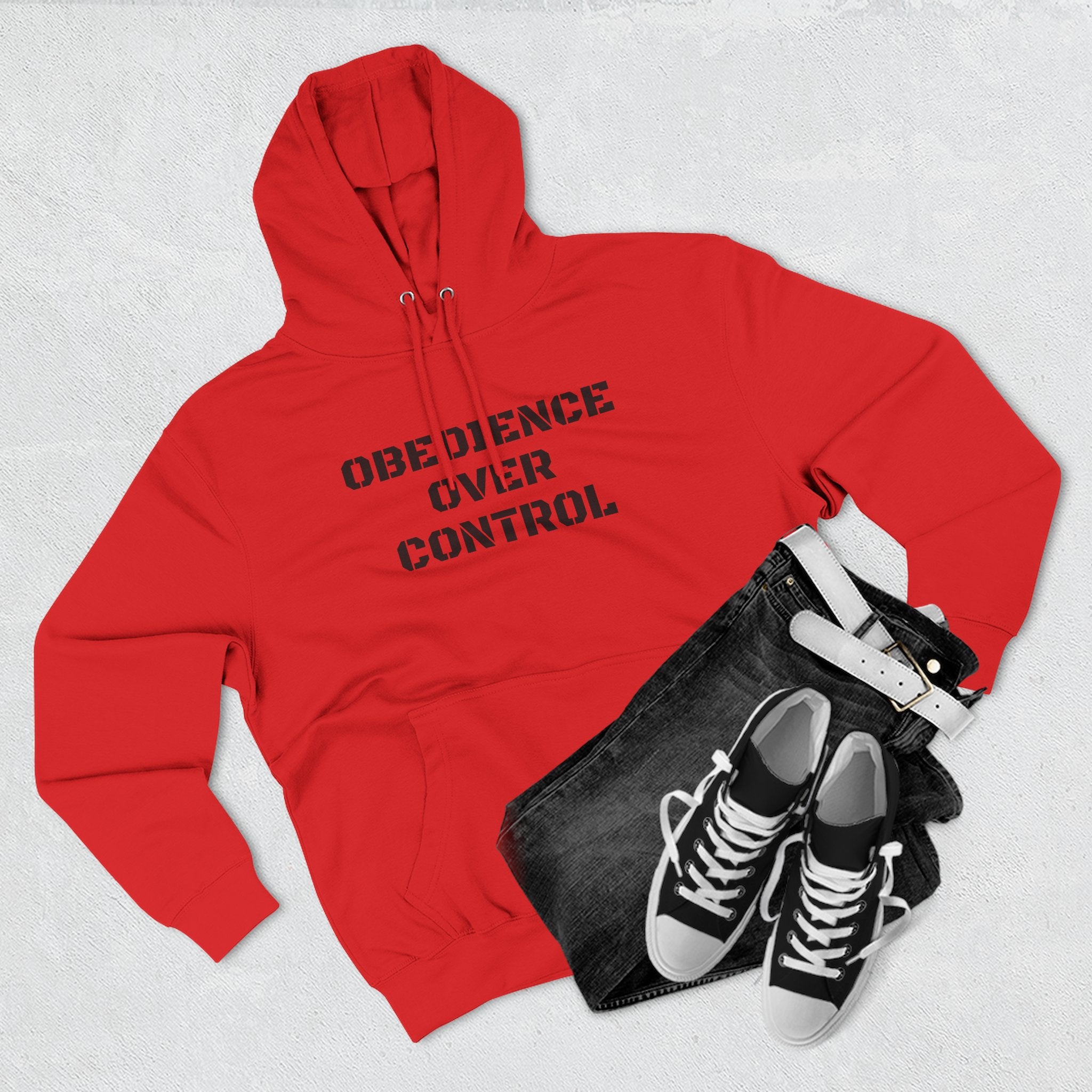 ATP Obedience Over Control Hoodie — Christian Faith Message Pullover ("Not all battles are yours" Back Text)