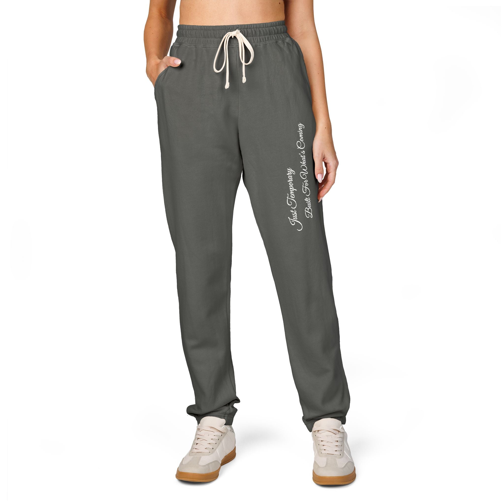 ATP Fleece Sweatpants — Side Script "Stay Grounded" Joggers